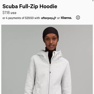 Lululemon full zip scuba hoodie